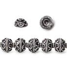 8mm Antiqued Sterling Silver plated Bead Cap Simple Arch Design 8 inch 54 beads - Beadsofcambay.com