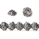 8mm Antiqued Sterling Silver plated Copper Bead Cap 8 inch 54 beads - Beadsofcambay.com