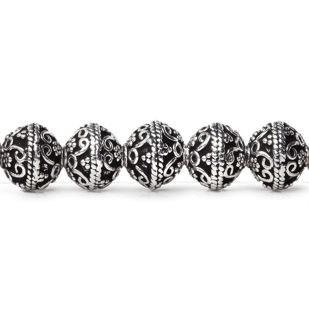 8mm Antiqued Sterling Silver plated Copper Moroccan Bead 8 inch 28 pcs - Beadsofcambay.com