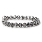 8mm Antiqued Sterling Silver plated Copper Moroccan Bead 8 inch 28 pcs - Beadsofcambay.com