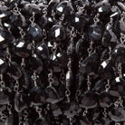 8mm Black Chalcedony triangle Black Gold plated Chain by the foot 22pcs - Beadsofcambay.com
