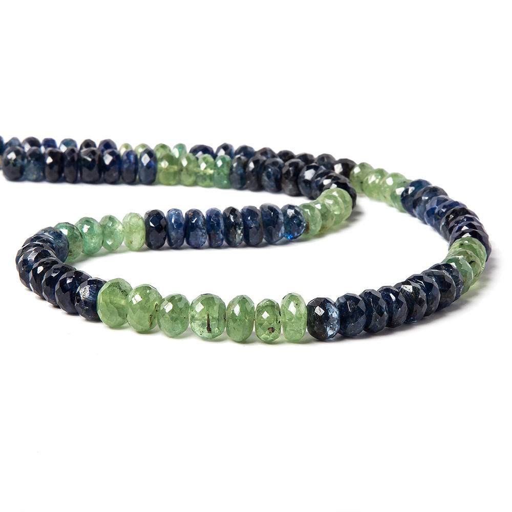 8mm Blue and Green Kyanite Faceted Rondelle Beads 16.5 inch 95 beads - Beadsofcambay.com