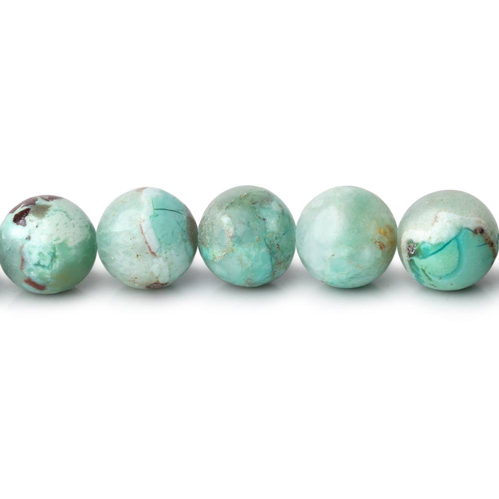 8mm Blue Peruvian Opal Plain Round Beads 16 inch 51 pieces 1mm hole - Beadsofcambay.com