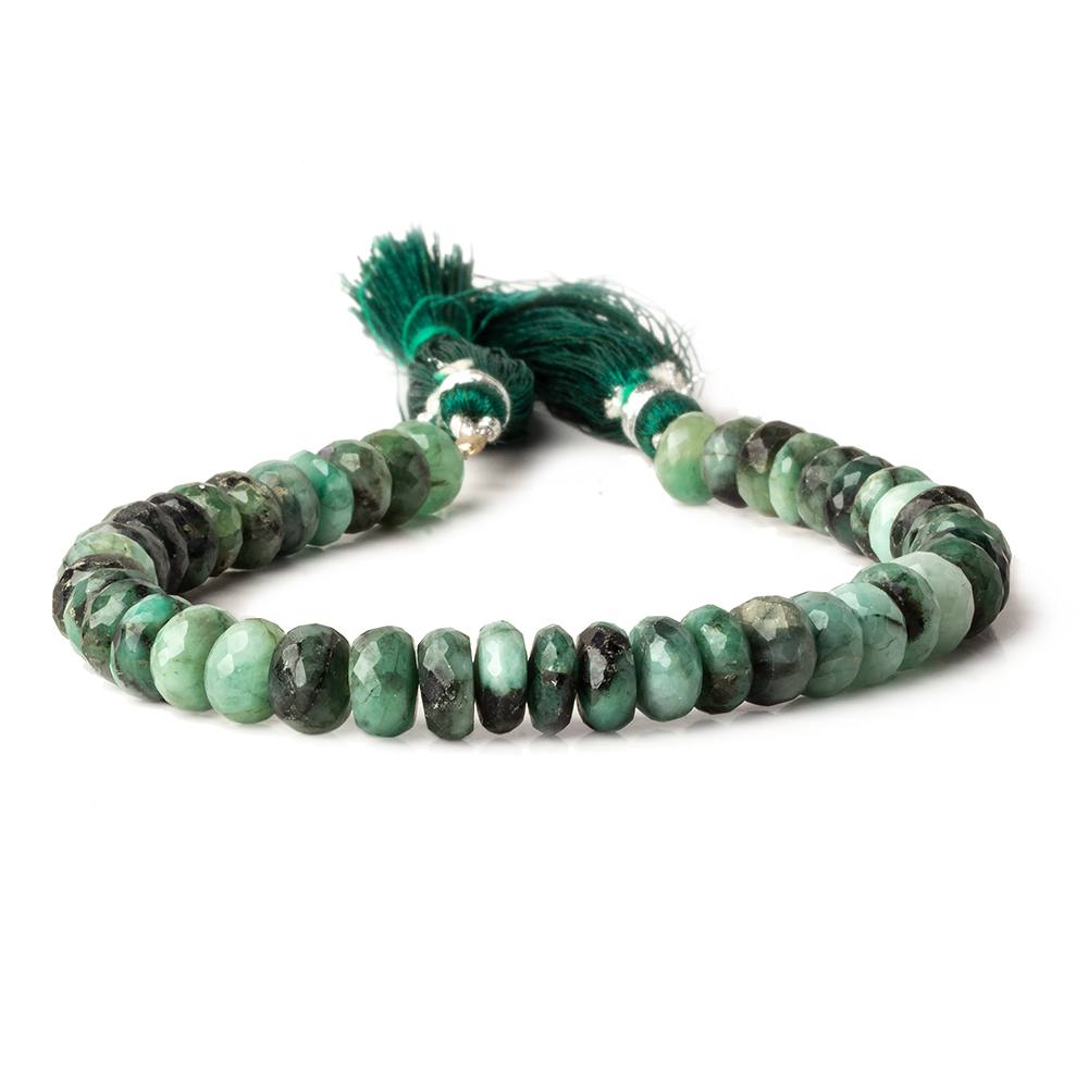 8mm Brazilian Emerald Faceted Rondelles 8 inch 41 pieces - Beadsofcambay.com