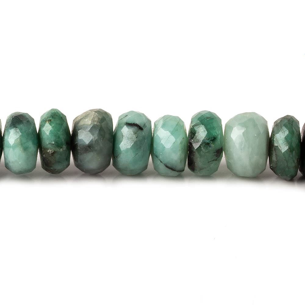 8mm Brazilian Emerald Faceted Rondelles 8 inch 41 pieces - Beadsofcambay.com