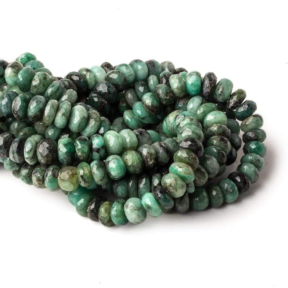 8mm Brazilian Emerald Faceted Rondelles 8 inch 41 pieces - Beadsofcambay.com