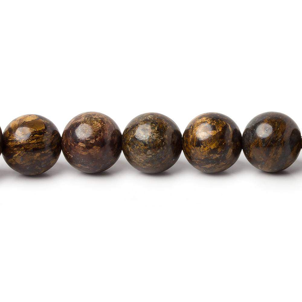 8mm Bronzite plain round beads 15.5 inch 47 pieces - Beadsofcambay.com