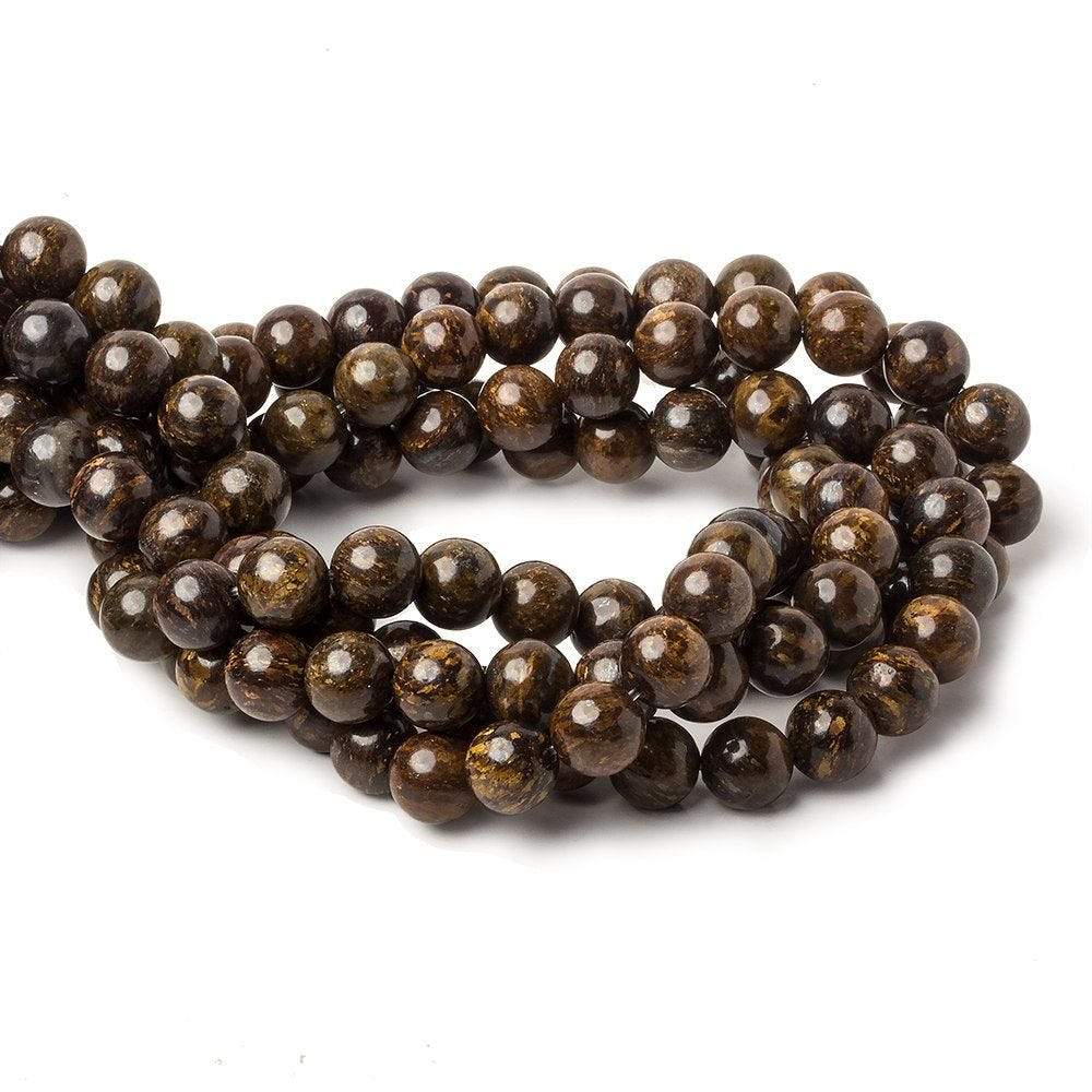 8mm Bronzite plain round beads 15.5 inch 47 pieces - Beadsofcambay.com
