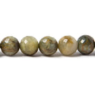 8mm Cat's Eye Green Quartz faceted round beads 8 inch 24 pieces - Beadsofcambay.com