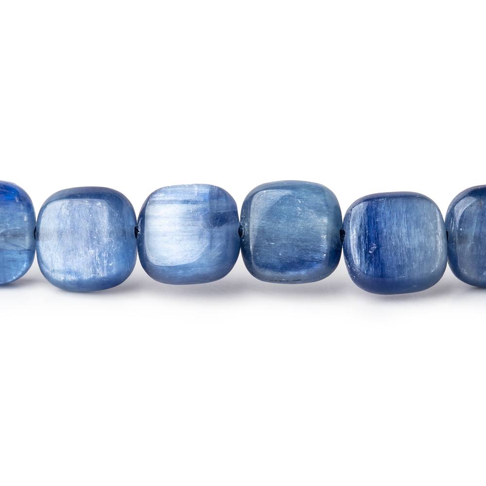 8mm Ceylon Blue Kyanite plain square beads 16 inch 51 pieces AA Grade - Beadsofcambay.com