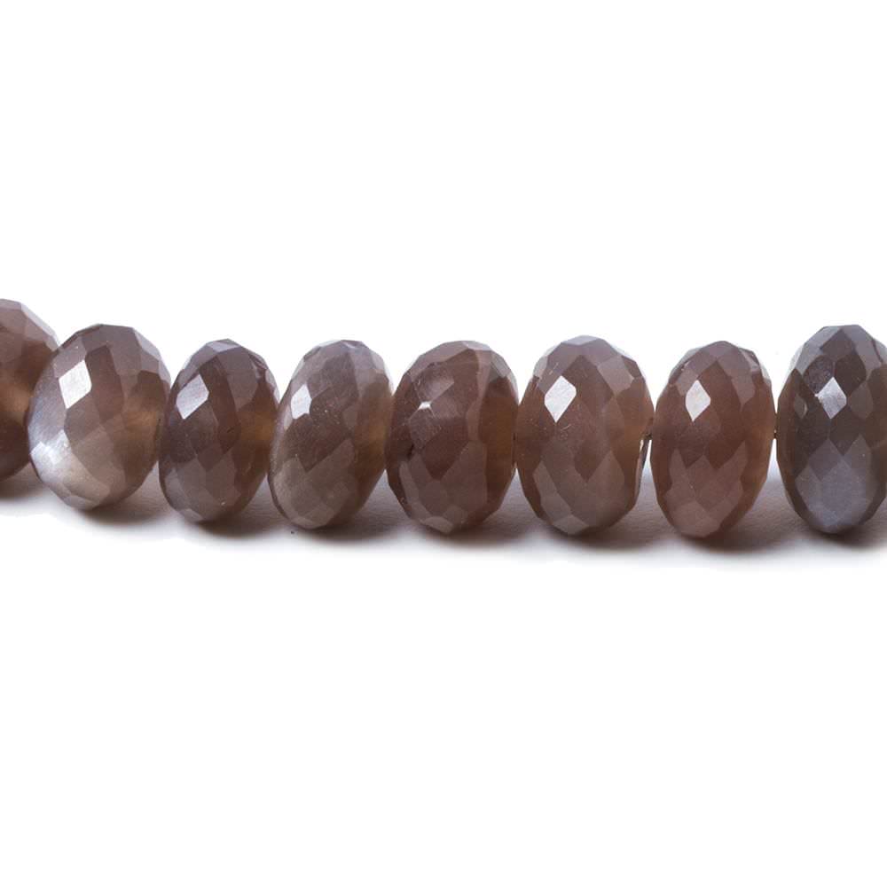 8mm Chocolate Moonstone faceted rondelle beads 16 inch 74 pieces - Beadsofcambay.com