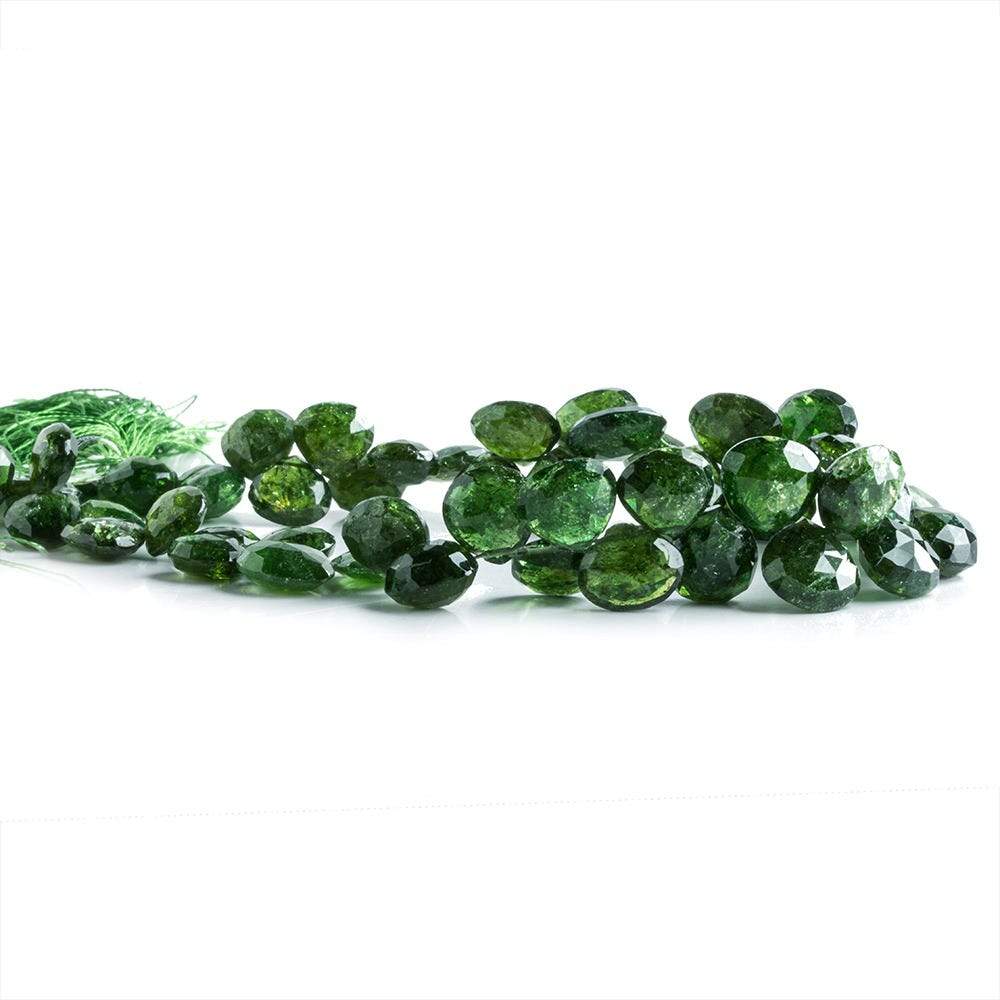 8mm Chrome Green Tourmaline Faceted Heart Beads 49 beads 8 inch - Beadsofcambay.com