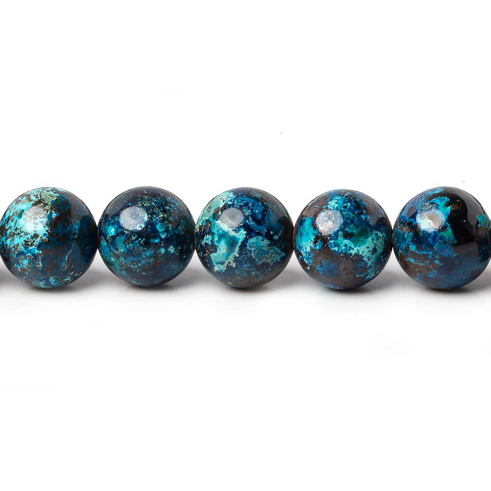 8mm Chrysocolla Plain Rounds 16 inch 51 beads AA - Beadsofcambay.com