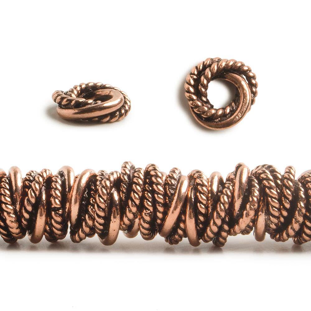 8mm Copper Jump ring Twist and Plain 8 inch 90 pcs - Beadsofcambay.com