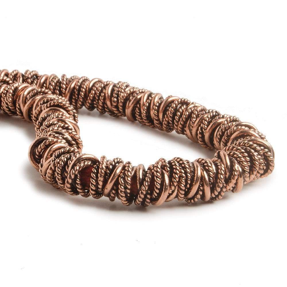 8mm Copper Jump ring Twist and Plain 8 inch 90 pcs - Beadsofcambay.com