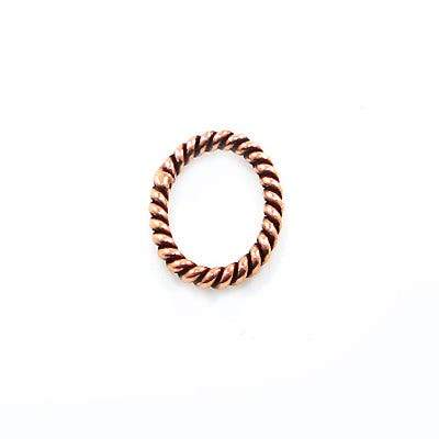8mm Copper Oval Twisted Jumpring 50 pcs - Beadsofcambay.com