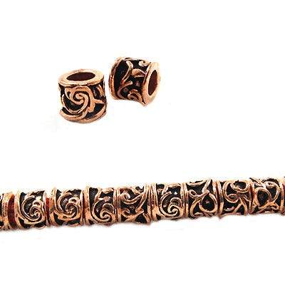 8mm Copper Rondelle with Vine *DISCONTINUED* - Beadsofcambay.com