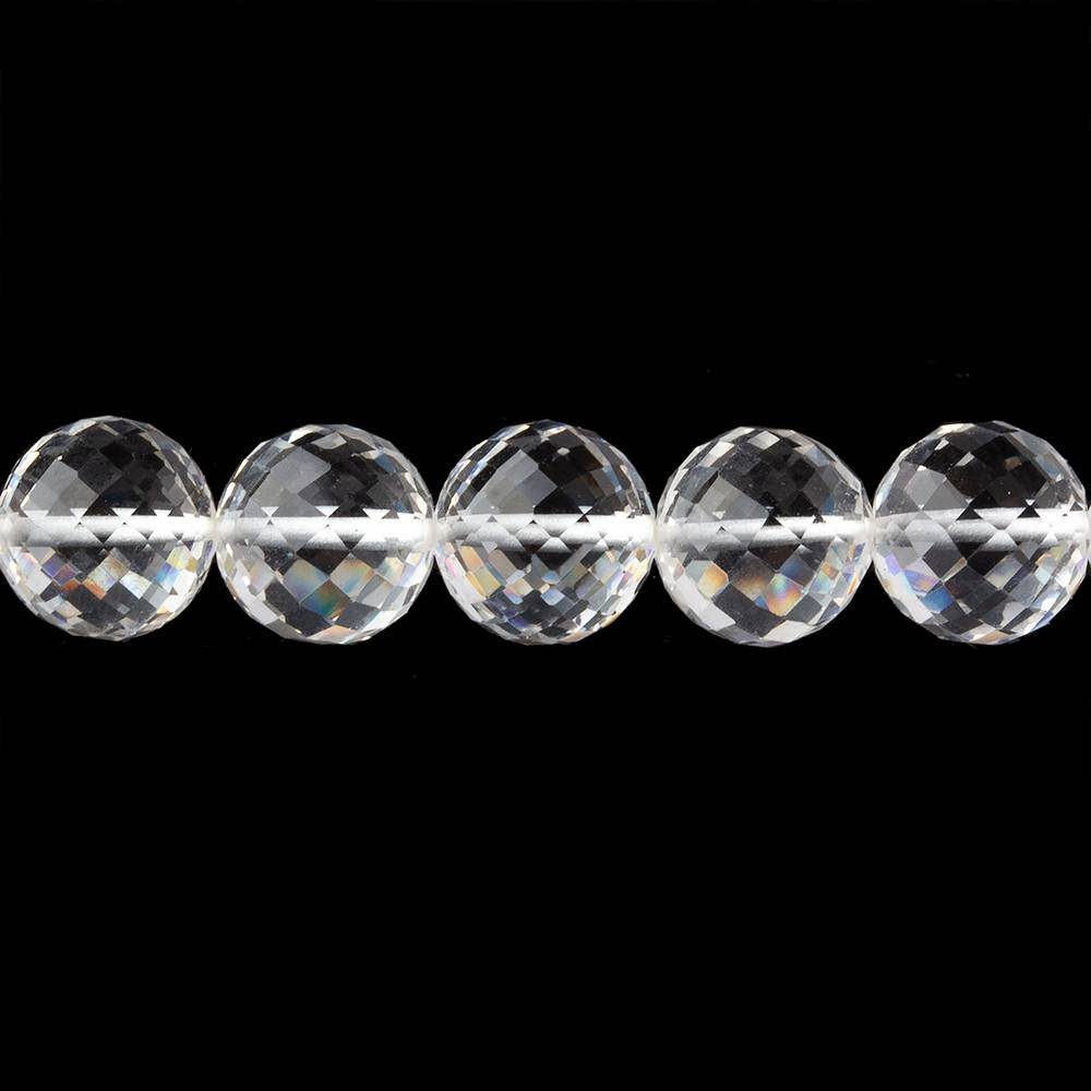 8mm Crystal Quartz Faceted Round Beads 16 inch 51 pieces - Beadsofcambay.com