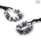 8mm Dendritic Opal 2mm Large Hole Plain Rondelle Set of 10 - Beadsofcambay.com