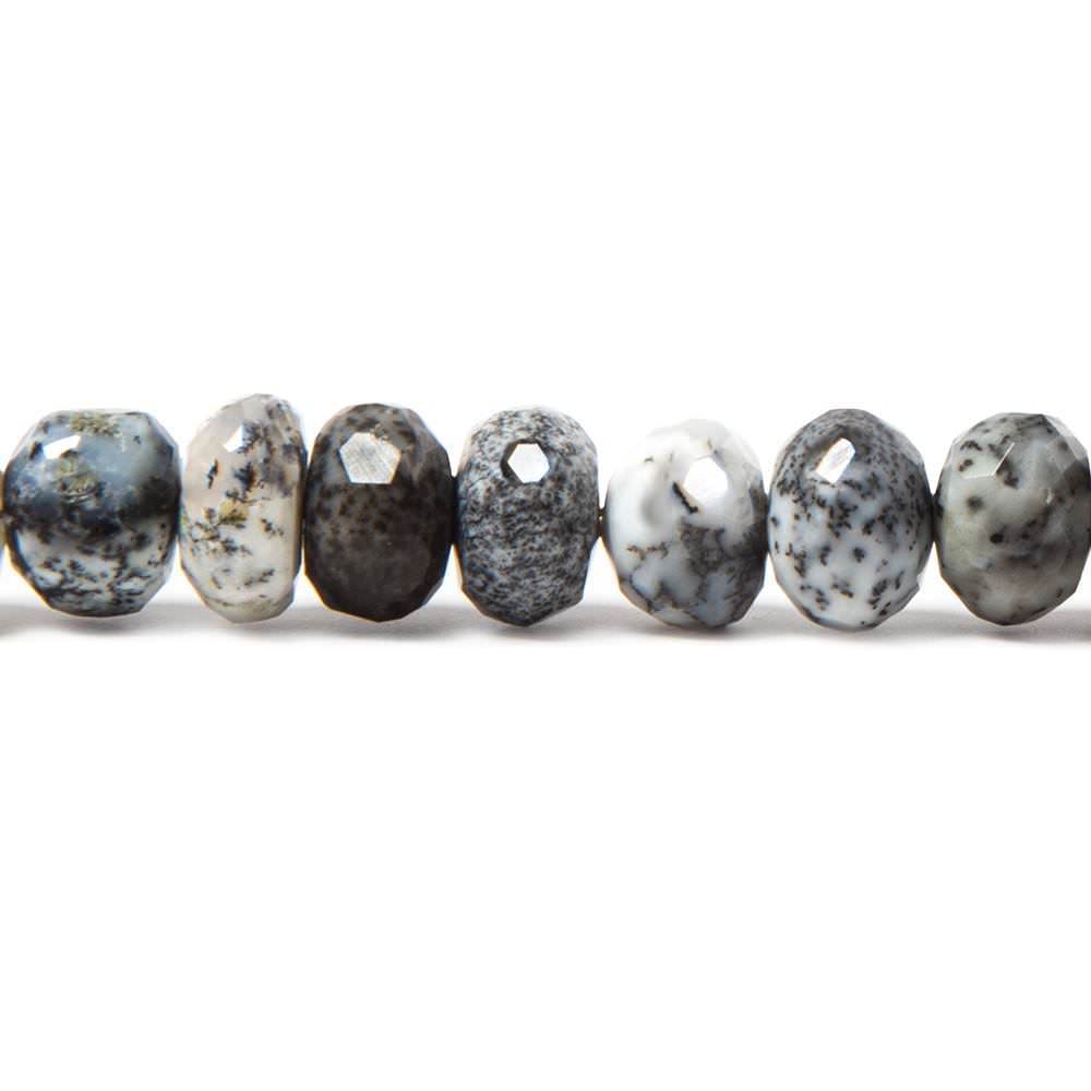 8mm Dendritic Opal faceted rondelles 8 inches 39 beads AA grade - Beadsofcambay.com