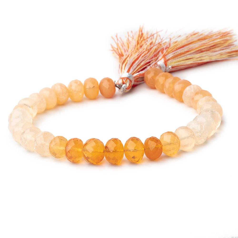 8mm Fire Opal Faceted Rondelle Beads 8 inch 28 pieces A - Beadsofcambay.com