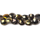 8mm Golden Metallic Black Spinel Faceted Heart Beads 8 inch 52 pieces - Beadsofcambay.com