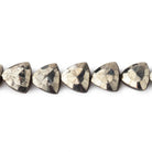 8mm Golden Pyrite Straight Drilled Faceted Flat Trillion 9 inches 29 beads - Beadsofcambay.com