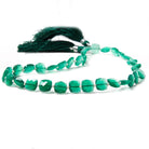 8mm Green Onyx faceted pillow beads 14 inch 36 pieces - Beadsofcambay.com