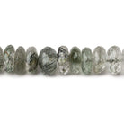 8mm Green Tourmalinated Quartz Faceted Rondelles 14 inch 92 beads - Beadsofcambay.com