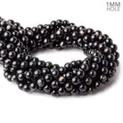 8mm Hypersthene plain round large hole beads 15.5 inch 52 beads A - Beadsofcambay.com