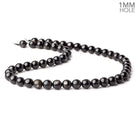 8mm Hypersthene plain round large hole beads 15.5 inch 52 beads A - Beadsofcambay.com