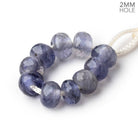 8mm Iolite 2mm Large Hole Faceted Rondelles Set of 10 Beads - Beadsofcambay.com