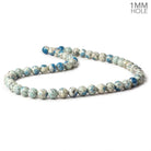 8mm K2 Azurite Granite "K2 Jasper" plain round beads 16 inch 50 beads AA 1mm large hole - Beadsofcambay.com