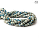 8mm K2 Azurite Granite "K2 Jasper" plain round beads 16 inch 50 beads AA 1mm large hole - Beadsofcambay.com