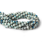 8mm K2 Azurite Granite "K2 Jasper" plain rounds 15 inch 47 beads - Beadsofcambay.com