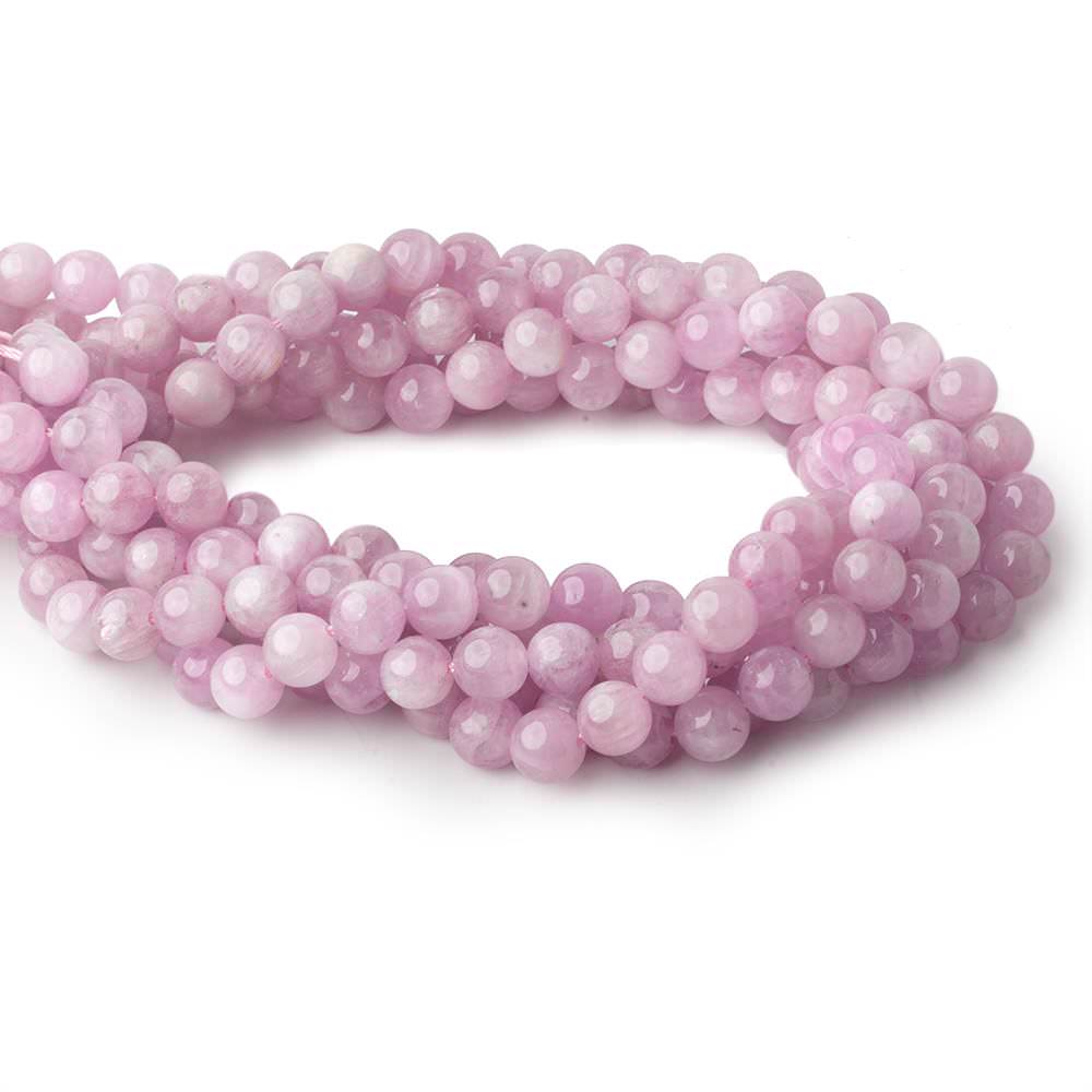 8mm Kunzite plain round beads 16 inch 51 pieces AAA - Beadsofcambay.com