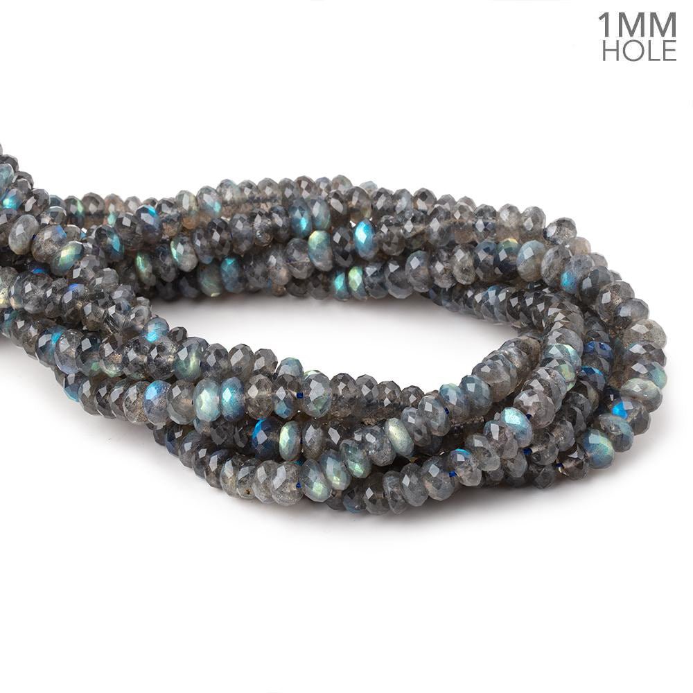 8mm Labradorite Faceted Rondelle Beads 16 inch 105 pieces 1mm Large Hole - Beadsofcambay.com