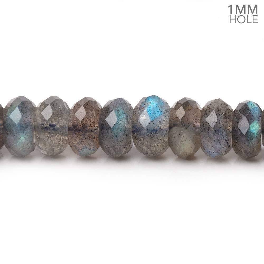 8mm Labradorite Faceted Rondelle Beads 16 inch 105 pieces 1mm Large Hole - Beadsofcambay.com