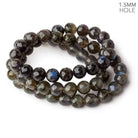 8mm Labradorite faceted rounds 18 inch 61 large hole beads A - Beadsofcambay.com
