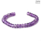 8mm Light Amethyst 2mm Large Hole Faceted Rondelles 8 inch 36 Beads - Beadsofcambay.com