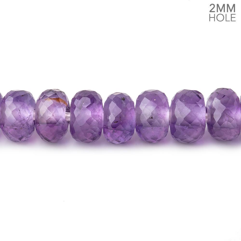 8mm Light Amethyst 2mm Large Hole Faceted Rondelles 8 inch 36 Beads - Beadsofcambay.com