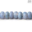 8mm Light Blue Owyhee Denim Opal 2mm Large Hole Faceted Rondelles 8 inch 39 beads - Beadsofcambay.com