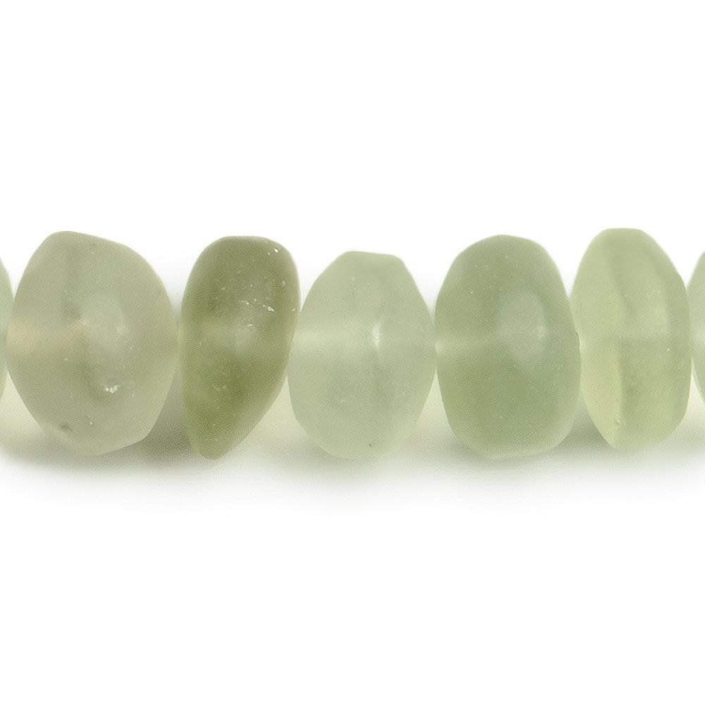 8mm Matte Prasiolite plain rondelle beads 7.5 inch 35 pieces - Beadsofcambay.com