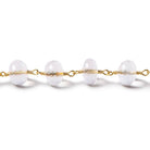 8mm Milky Crystal Quartz rondelle Vermeil Chain by foot 30 pieces - Beadsofcambay.com