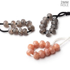 8mm Moonstone 2mm Large Hole Faceted Rondelle Beads Set 3 Strands - Beadsofcambay.com