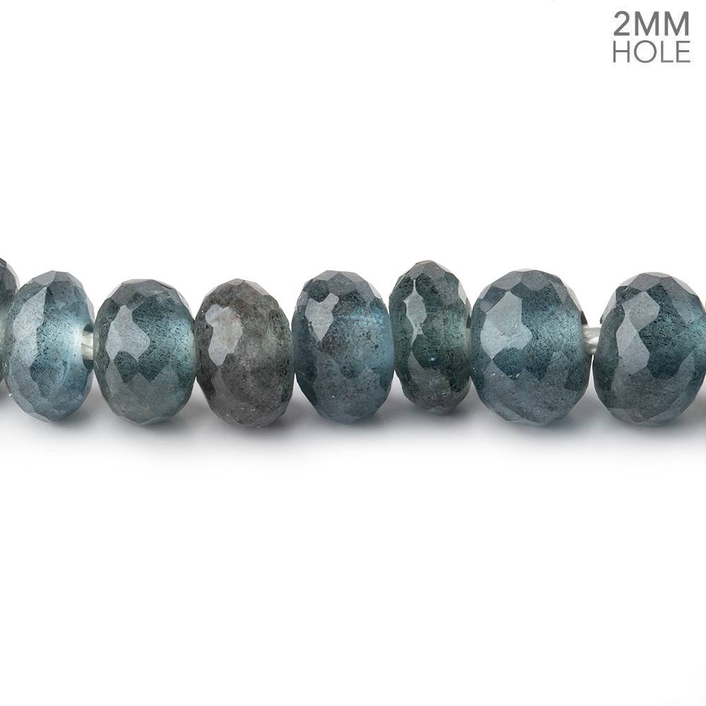 8mm Moss Aquamarine 2mm Large Hole Faceted Rondelles 8 inch 36 Beads AAA - Beadsofcambay.com