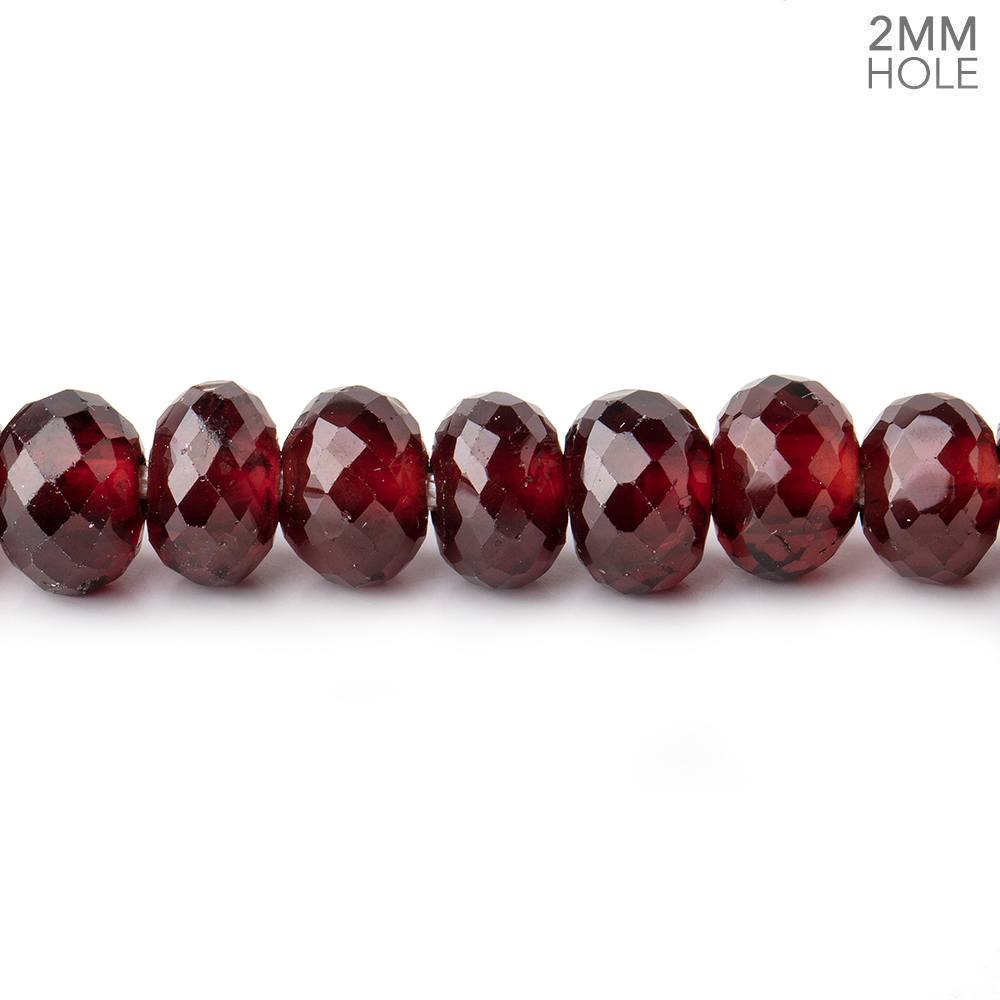 8mm Mozambique Garnet 2mm Large Hole Faceted Rondelles 8 inch 36 Beads - Beadsofcambay.com
