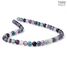 8mm Multi Color Fluorite Plain Round Beads 15.5 inch 48 pieces AA 1mm hole - Beadsofcambay.com