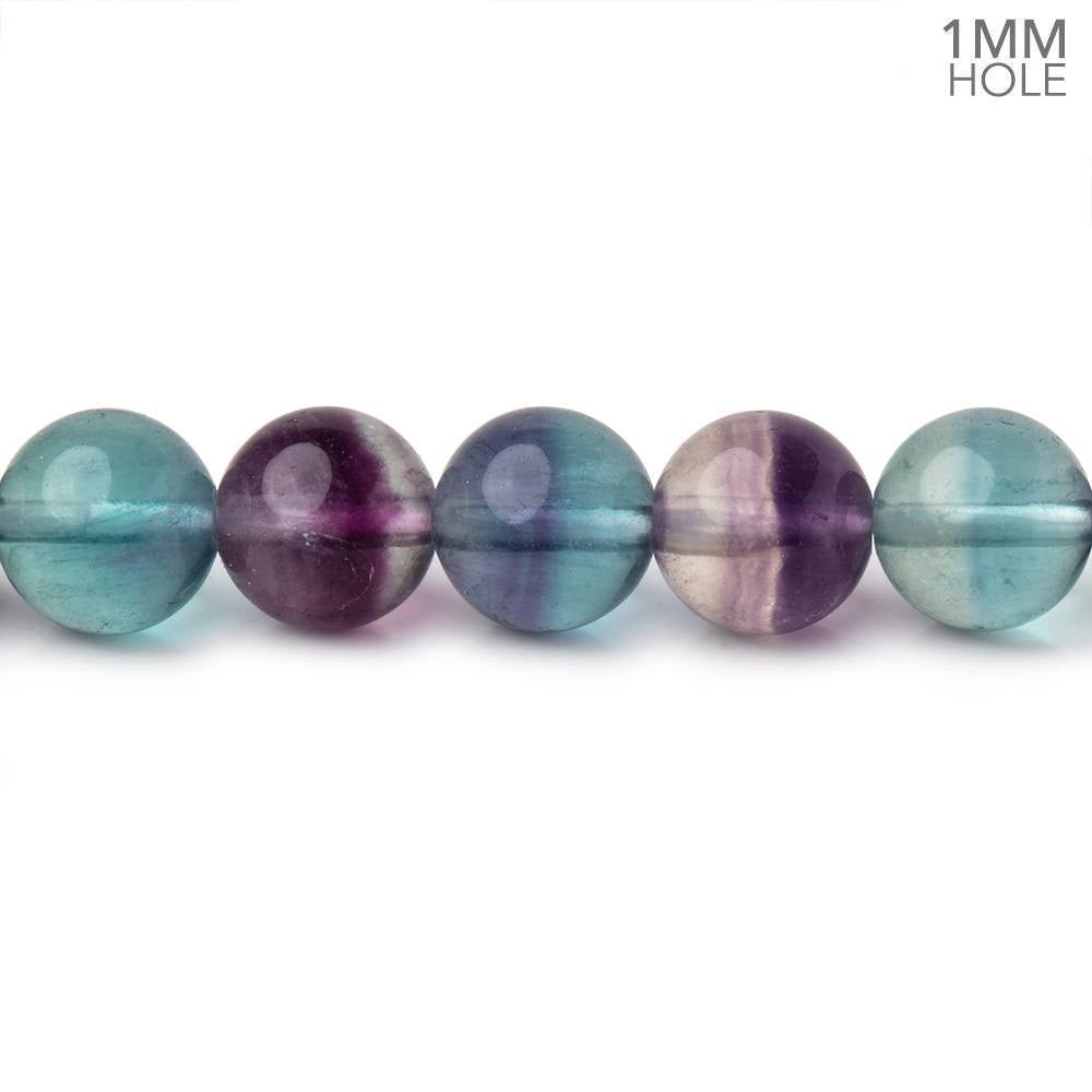 8mm Multi Color Fluorite Plain Round Beads 15.5 inch 48 pieces AA 1mm hole - Beadsofcambay.com