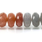 8mm Multi Color Moonstone Faceted Rondelle Beads 18 inch 107 beads - Beadsofcambay.com